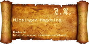 Nicsinger Magdolna névjegykártya