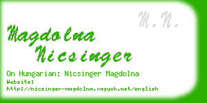 magdolna nicsinger business card